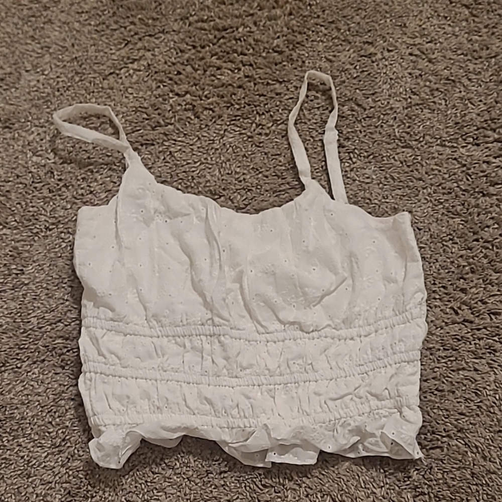 White Ruffled Women's Top